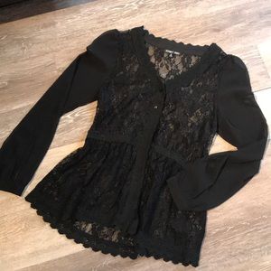 Black Lace Coverup/Blouse